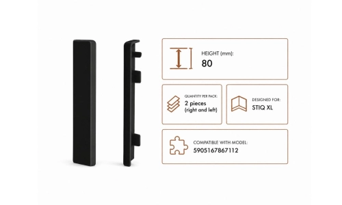 Zakończenia STIQ XL 810 lewe+prawe 200 CZARNY