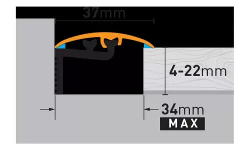 Profil uniwersalny Arbiton CS37 A1 srebrny 0,93 m
